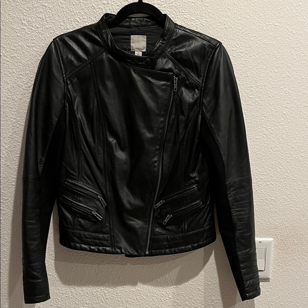Halogen Women's Black Leather Jacket